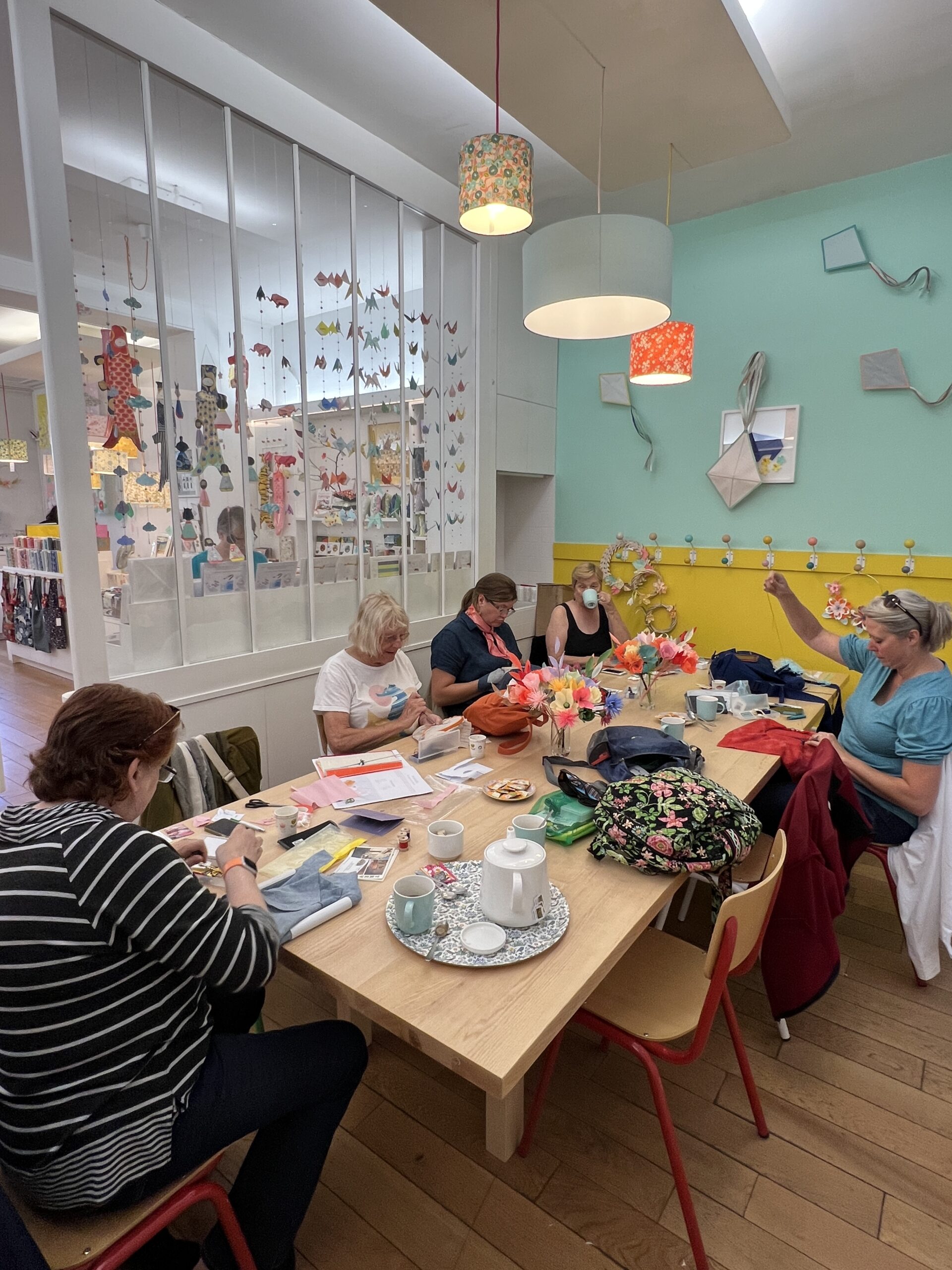 An Embroidered Journey tour group stitching together